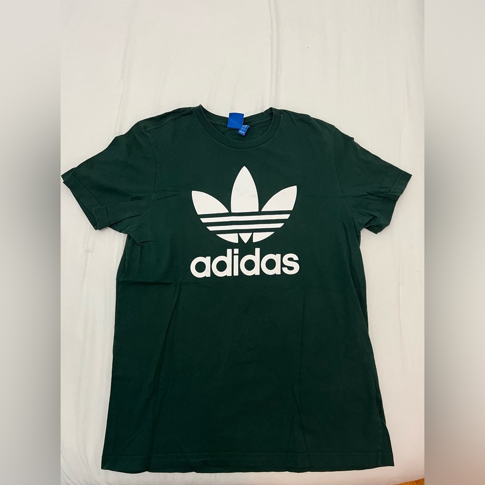 Adidas Dark Green Tee with White Trefoil